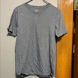 Hanes Men's Heathered Charcoal Gray V-Neck Short Sleeve Tee